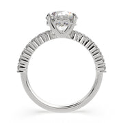 Lavinia Round Cut Side Stone 4 Prong Engagement Ring Setting - Nivetta